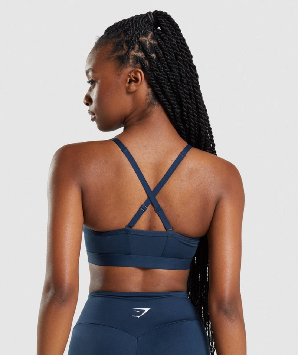 Gymshark Ruched Ženske Sportski Grudnjak Tamnoplave | HR 3435JPQ